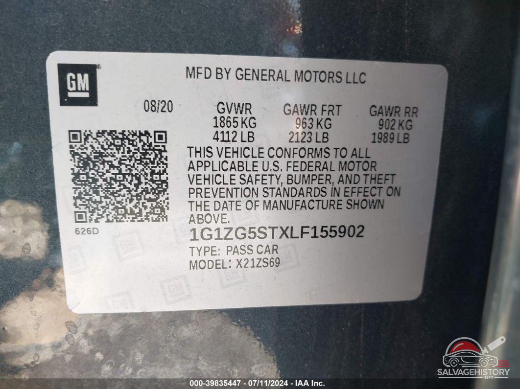 1G1ZG5STXLF155902 2020 CHEVROLET MALIBU photo no. 9