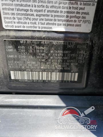 4S4BRBCC7B3407360 2011 SUBARU OUTBACK photo no. 12