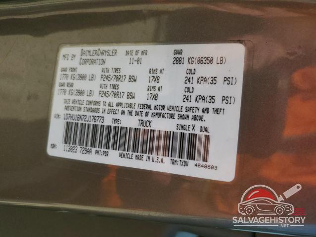 1D7HU16N72J176773 2002 DODGE All Models photo no. 12