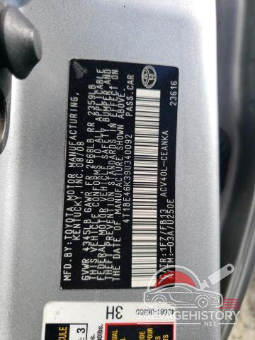 4T1BE46K39U340092 2009 TOYOTA CAMRY photo no. 12
