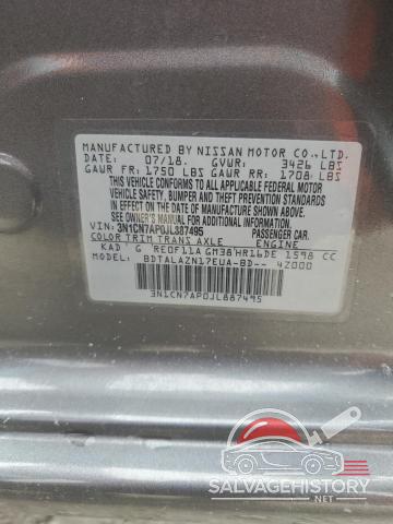 3N1CN7AP0JL887495 2018 NISSAN VERSA photo no. 13