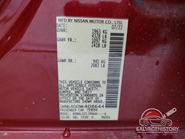 1N4BL4CV2NN408644 2022 NISSAN ALTIMA photo no. 13