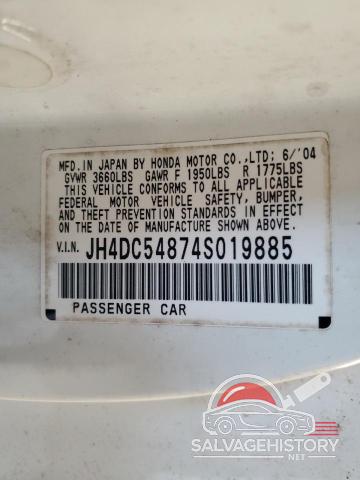 JH4DC54874S019885 2004 ACURA RSX photo no. 13