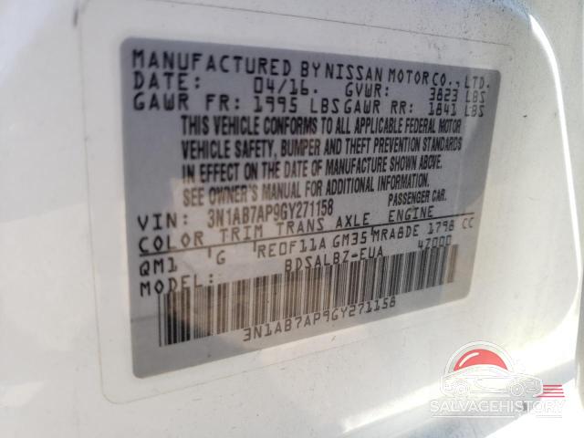 3N1AB7AP9GY271158 2016 NISSAN SENTRA photo no. 12