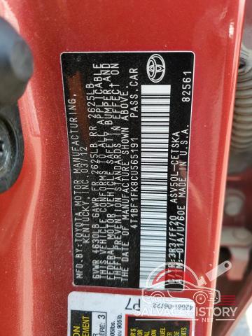 4T1BF1FK8CU565191 2012 TOYOTA CAMRY photo no. 12
