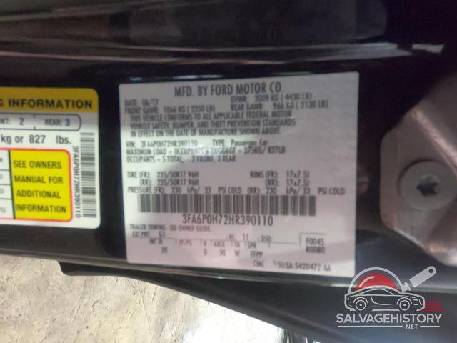 3FA6P0H72HR390110 2017 FORD FUSION photo no. 10