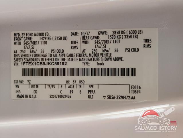 1FTEX1CB9JKC59192 2018 FORD F-150 photo no. 12