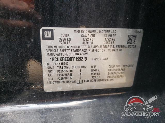1GCUKREC0FF199219 2015 CHEVROLET SILVERADO photo no. 12