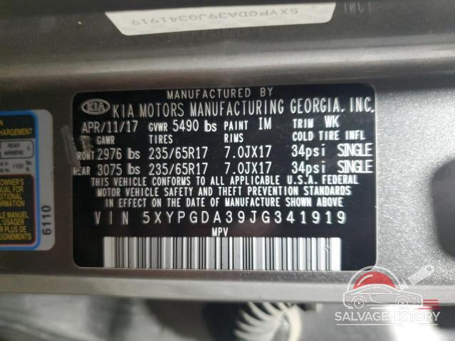 5XYPGDA39JG341919 2018 KIA SORENTO photo no. 13