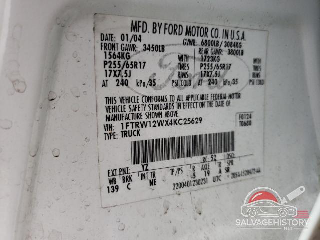 1FTRW12WX4KC25629 2004 FORD F-150 photo no. 12