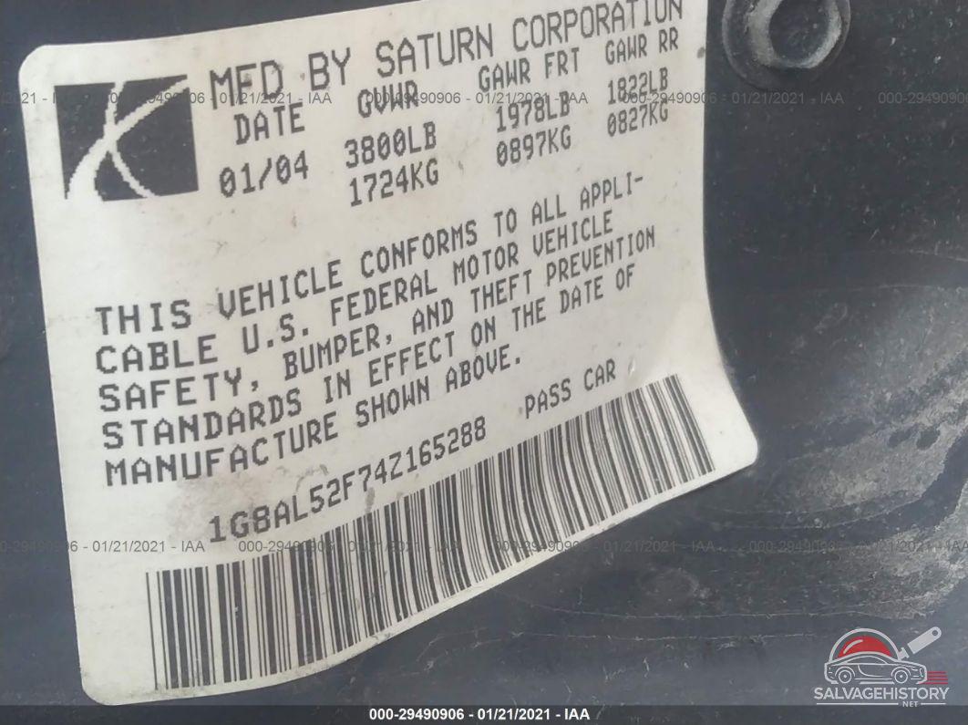 1G8AL52F74Z165288 2004 SATURN ION photo no. 9