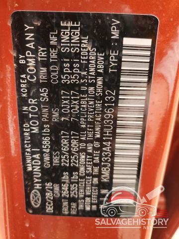 KM8J33A41HU396132 2017 HYUNDAI TUCSON photo no. 13