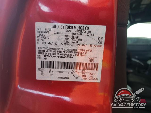 1FMCU04759KA36529 2009 FORD ESCAPE photo no. 12