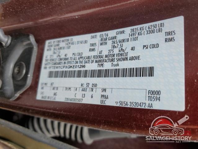1FTEW1CPXGKE01296 2016 FORD F-150 photo no. 12