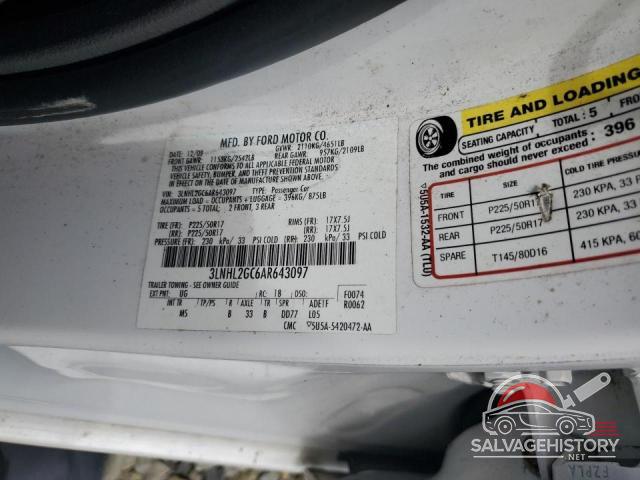 3LNHL2GC6AR643097 2010 LINCOLN MKZ photo no. 12