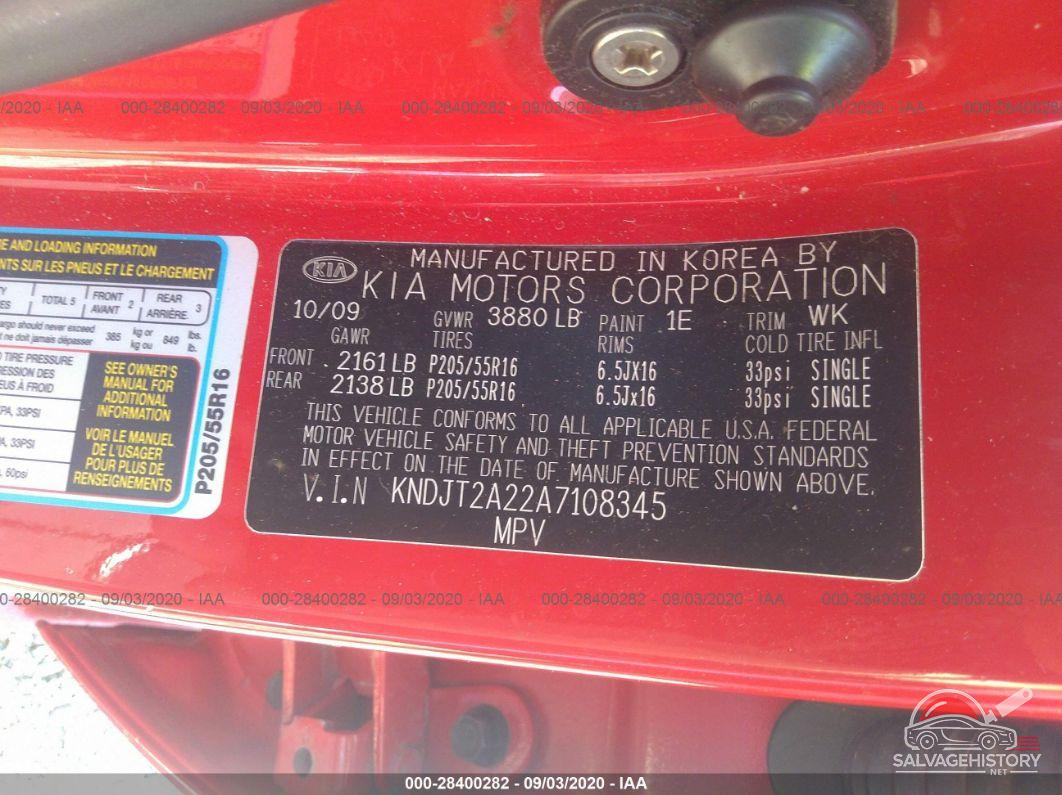 KNDJT2A22A7108345 2010 KIA SOUL photo no. 9