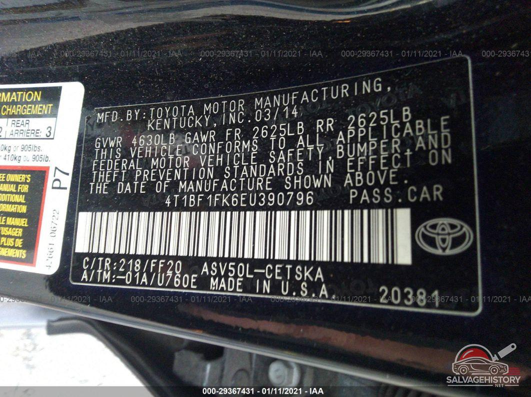 4T1BF1FK6EU390796 2014 TOYOTA CAMRY photo no. 9