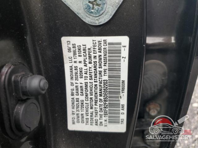 19XFB2F85DE052203 2013 HONDA CIVIC photo no. 13