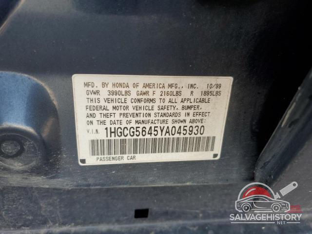 1HGCG5645YA045930 2000 HONDA ACCORD photo no. 12