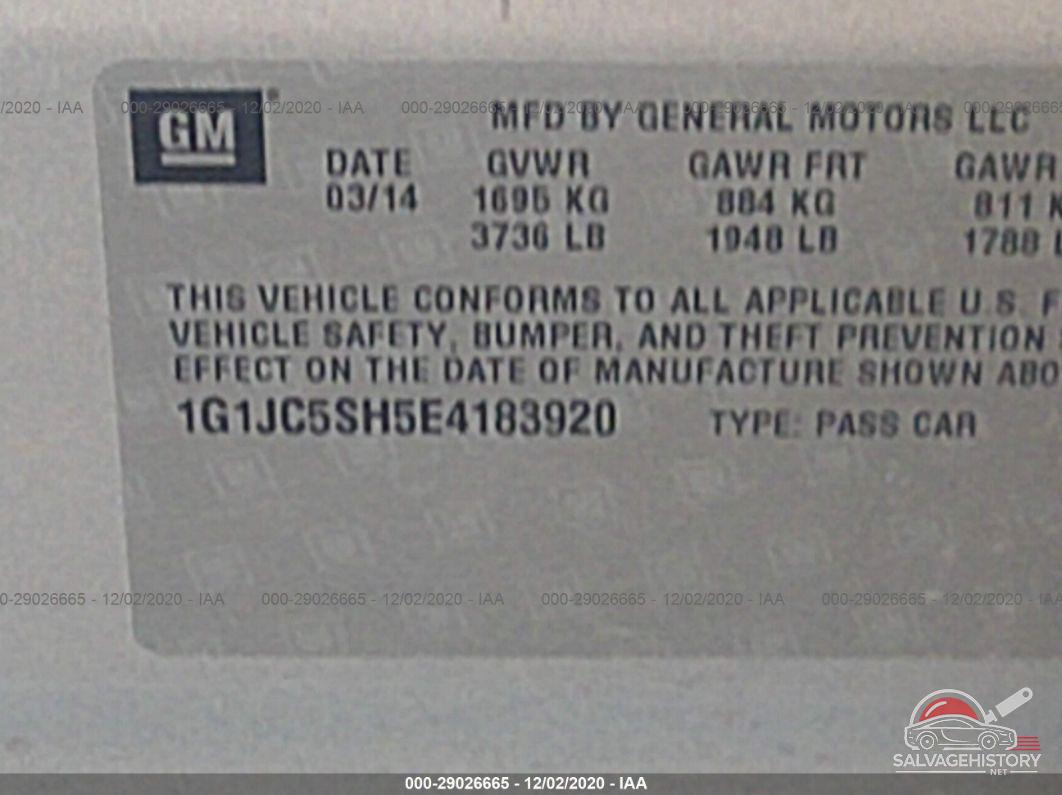 1G1JC5SH5E4183920 2014 CHEVROLET SONIC photo no. 9