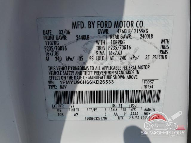 1FMYU96H66KD26533 2006 FORD ESCAPE photo no. 14