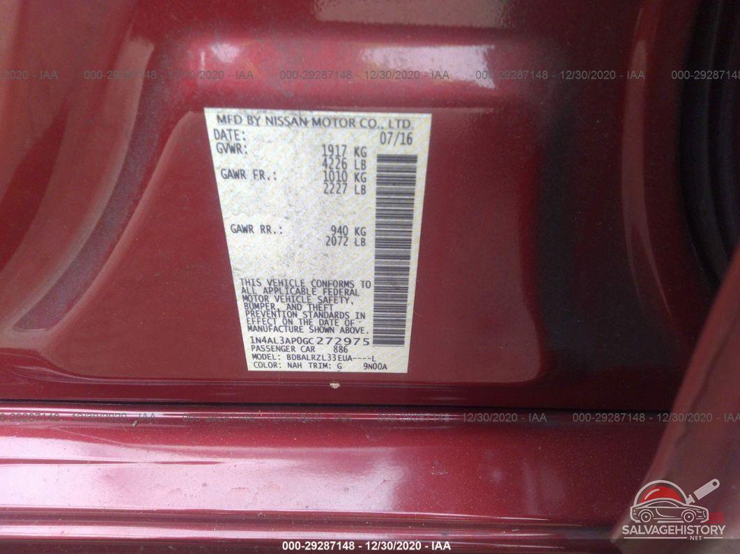 1N4AL3AP0GC272975 2016 NISSAN ALTIMA photo no. 9