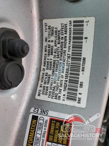 1HGFA165X8L027167 2008 HONDA CIVIC photo no. 13