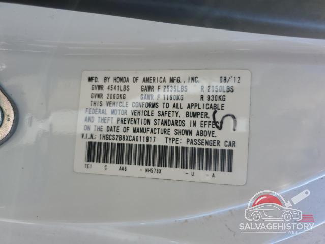 1HGCS2B8XCA011917 2012 HONDA ACCORD photo no. 12