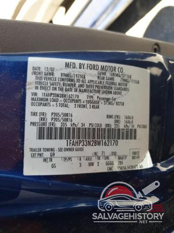 1FAHP33N28W162170 2008 FORD FOCUS photo no. 12