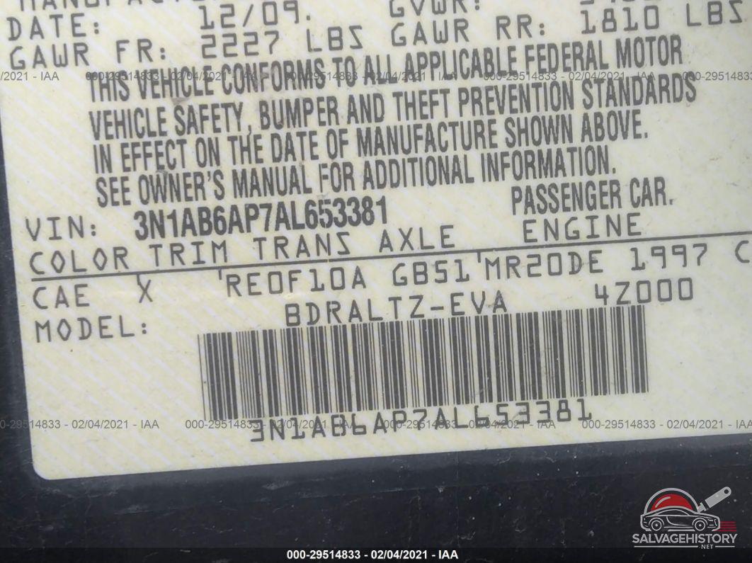 3N1AB6AP7AL653381 2010 NISSAN SENTRA photo no. 9