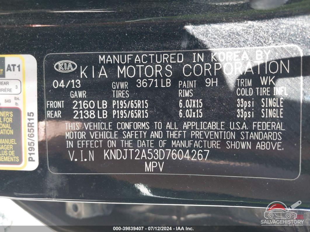 KNDJT2A53D7604267 2013 KIA SOUL photo no. 9