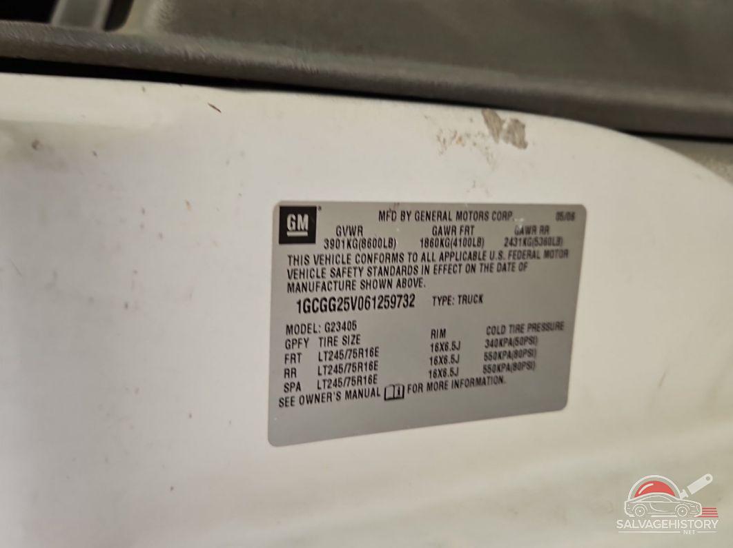 1GCGG25V061259732 2006 CHEVROLET EXPRESS photo no. 7