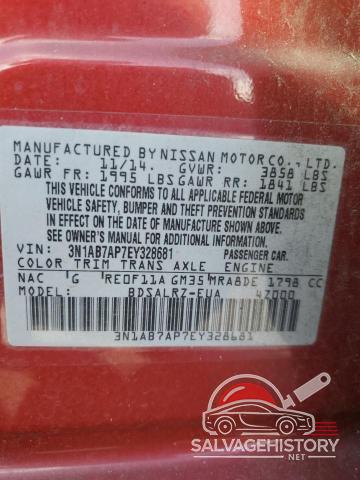 3N1AB7AP7EY328681 2014 NISSAN SENTRA photo no. 13