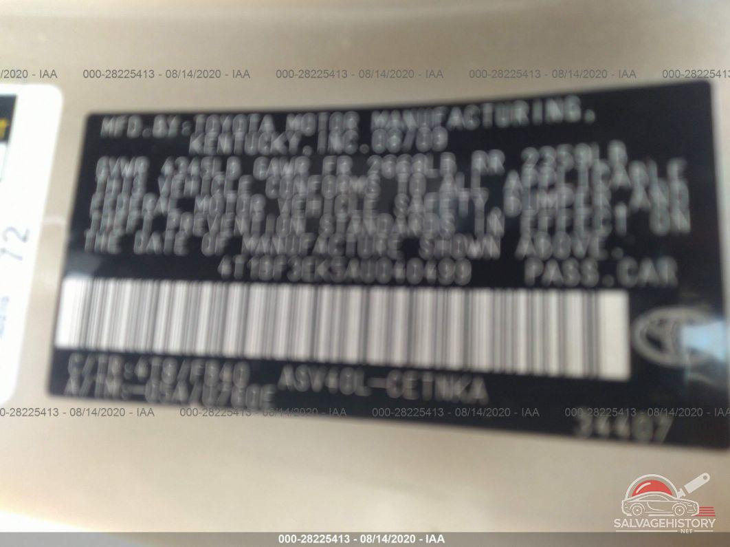 4T1BF3EK5AU040499 2010 TOYOTA CAMRY photo no. 9