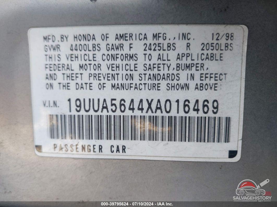 19UUA5644XA016469 1999 ACURA TL photo no. 9