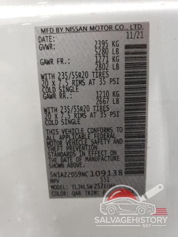 5N1AZ2DS9NC109138 2022 NISSAN MURANO photo no. 13