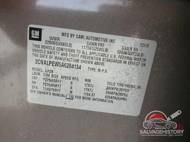 2CNALPEW5A6284134 2010 CHEVROLET EQUINOX photo no. 13