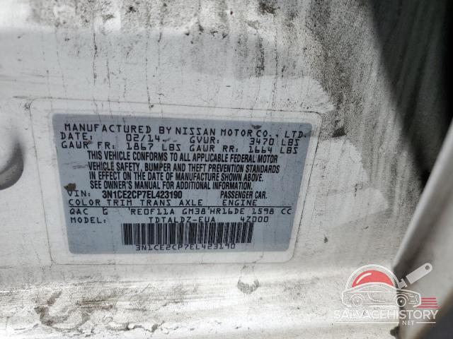3N1CE2CP7EL423190 2014 NISSAN VERSA photo no. 12