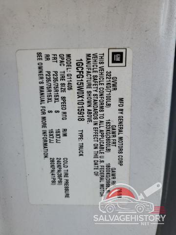 1GCFG15W0X1015918 1999 CHEVROLET EXPRESS photo no. 12