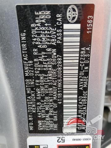 4T1B11HK6JU082887 2018 TOYOTA CAMRY photo no. 12