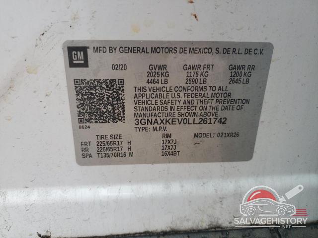 3GNAXKEV0LL261742 2020 CHEVROLET EQUINOX photo no. 14