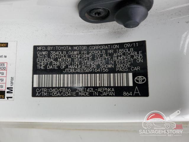 JTDBU4EE5B9164156 2011 TOYOTA COROLLA photo no. 12