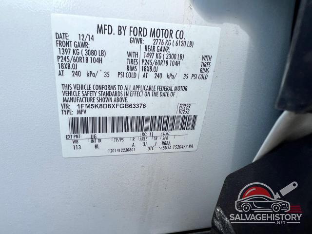 1FM5K8D8XFGB63376 2015 FORD EXPLORER photo no. 10