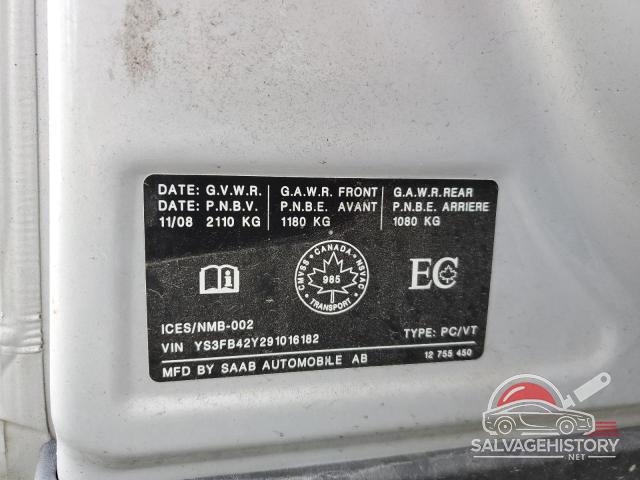 YS3FB42Y291016182 2009 SAAB 9 3 photo no. 12