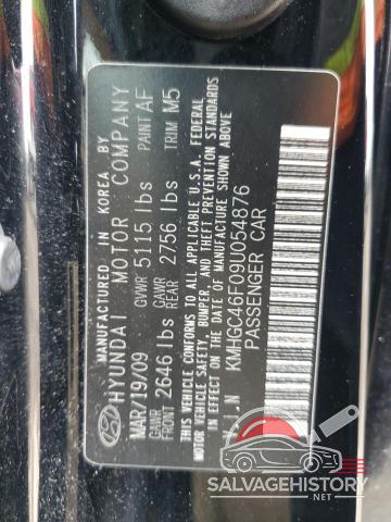 KMHGC46F09U054876 2009 HYUNDAI GENESIS photo no. 12