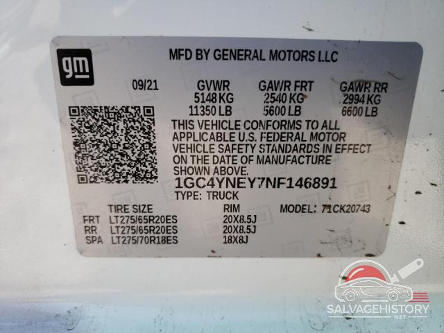 1GC4YNEY7NF146891 2022 CHEVROLET ALL Models photo no. 12