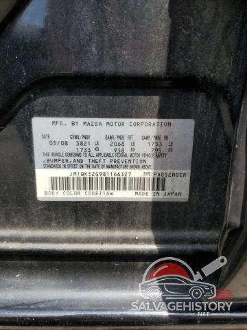 JM1BK32G981166327 2008 MAZDA 3 photo no. 12