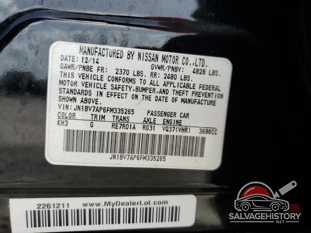 JN1BV7AP6FM335265 2015 INFINITI Q50 photo no. 12