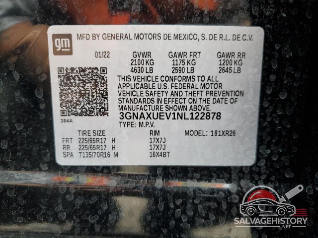 3GNAXUEV1NL122878 2022 CHEVROLET EQUINOX photo no. 13