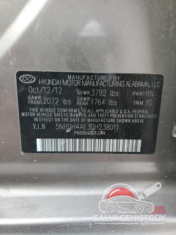 5NPDH4AE3DH238011 2013 HYUNDAI ELANTRA photo no. 12
